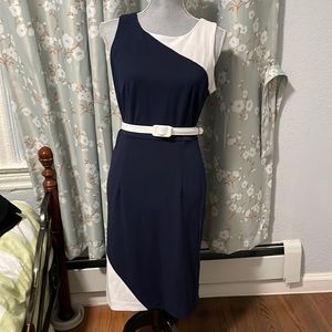 Preowned Sharagano belted sz 4 dress